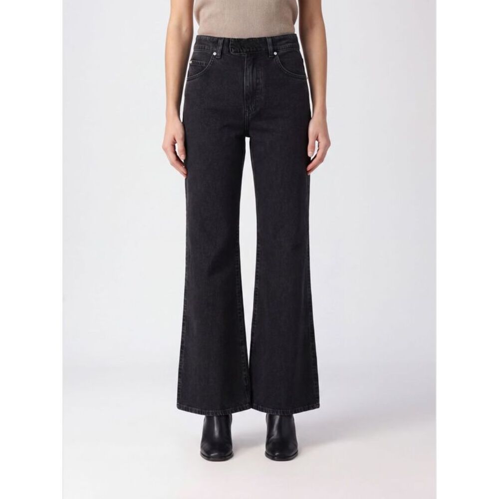 Pinko Women Pinko High-Waisted Flare-Leg Jeans In Cotton Denim With Side Slits